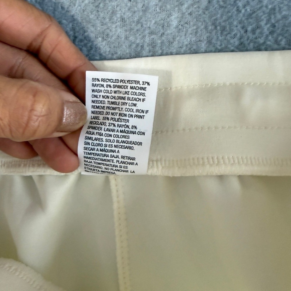 All In Motion Airy Sleek Wide Leg Pant Athleisure Large Cream High Rise - Picture 9 of 13